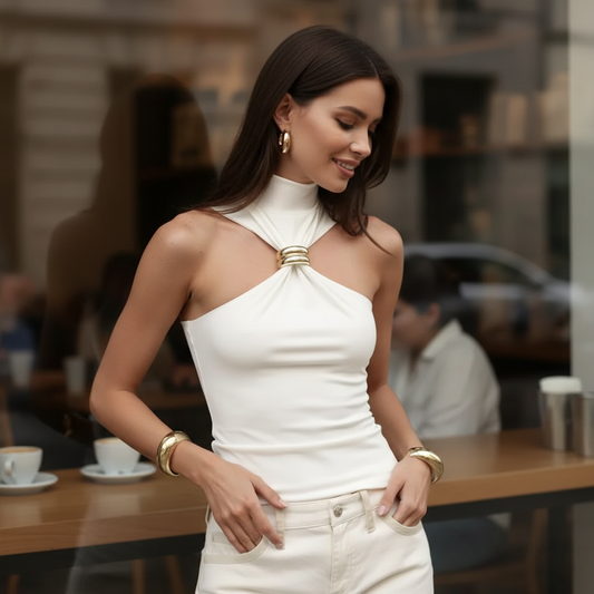 Women's Turtleneck Tank - 
Fashinoza