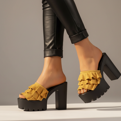 Milana Women's Platform Block Heel Sandals - 
Fashinoza