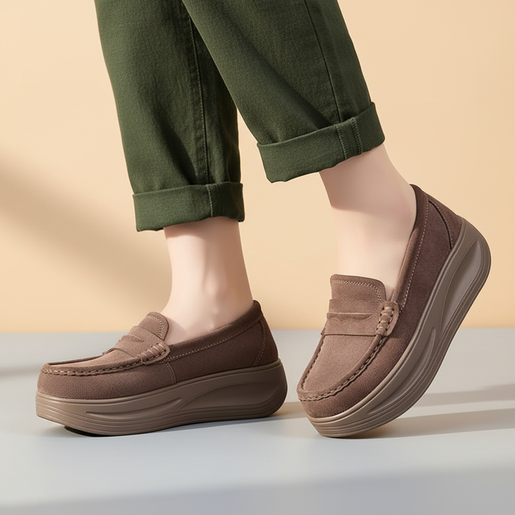 Women's Suede Platform Walking Shoes - 
Fashinoza
