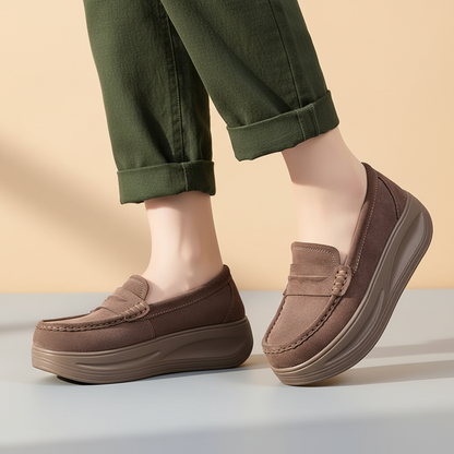 Women's Suede Platform Walking Shoes - 
Fashinoza