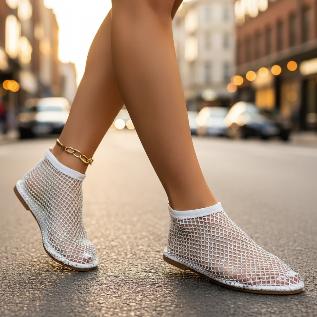 Women's Rhinestone Midnight Flat Shoes