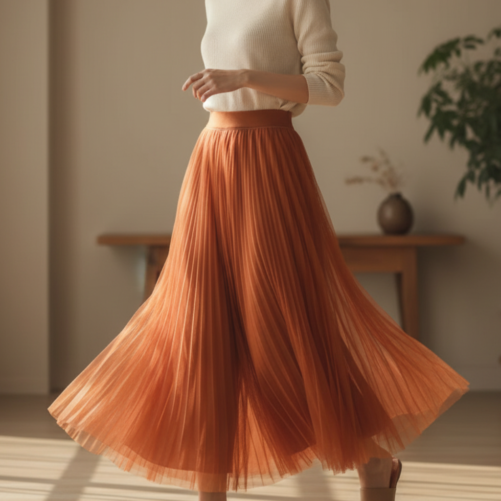 Women's Pleated Flowy Skirt - 
Fashinoza