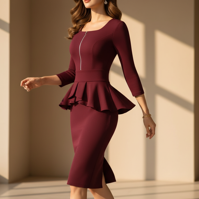 Women's Peplum Bodycon Work Dress