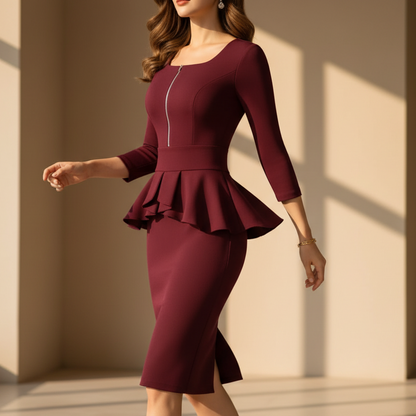 Women's Peplum Bodycon Work Dress