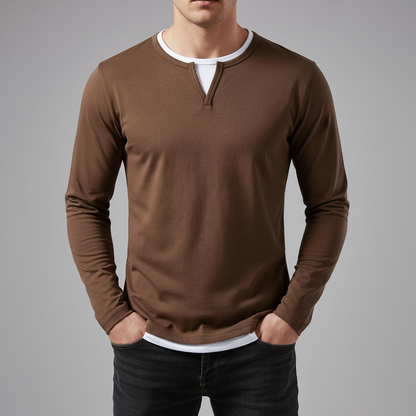 Men's Long Sleeve Henley Shirt
