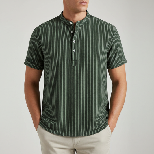 Hampton Men's Linen Button Up Shirt - 
Fashinoza