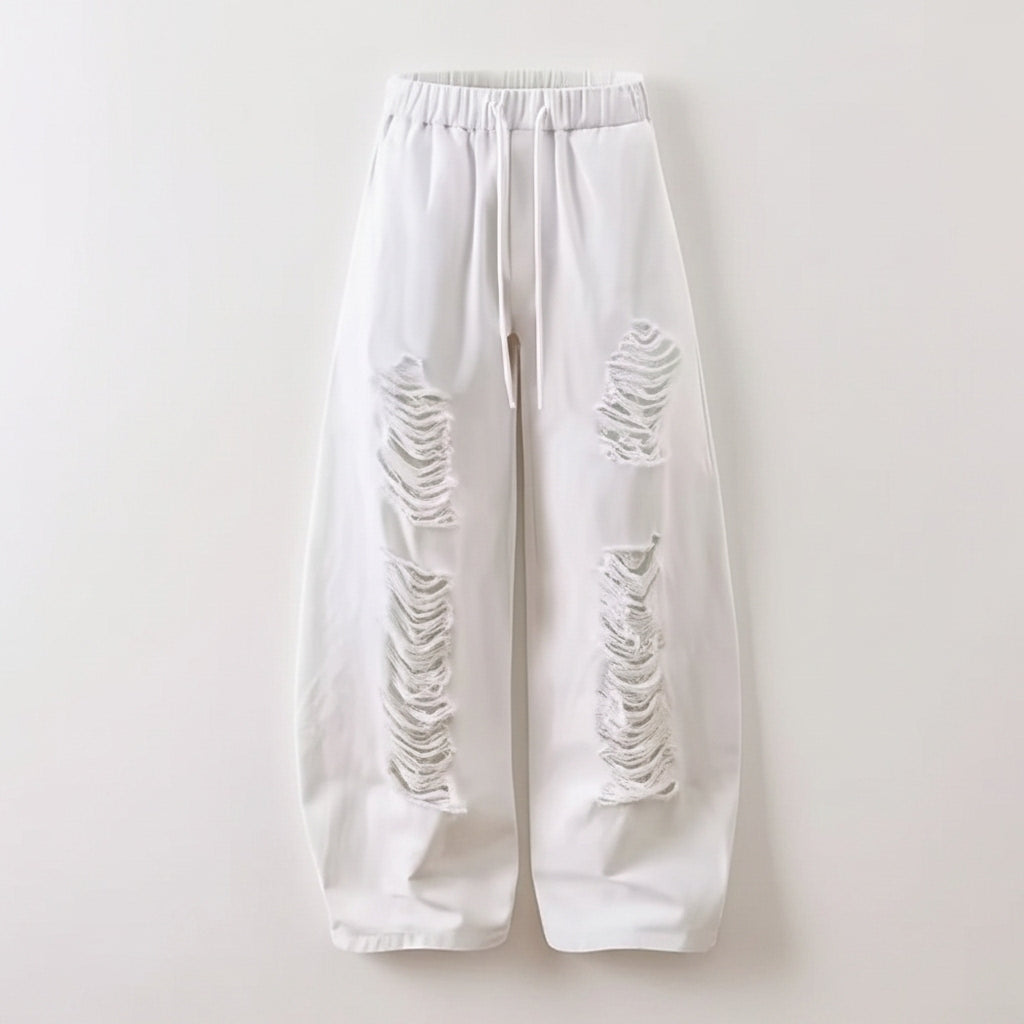 Women's Off White Denim Cargo Jogger Pants