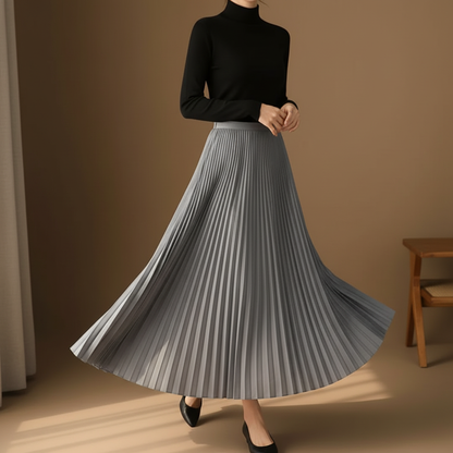 Women's Pleated A-Line Skirt - 
Fashinoza