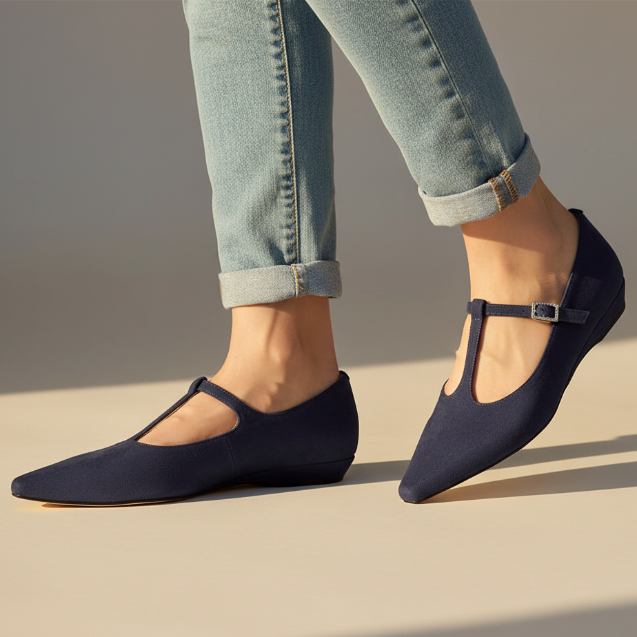 Women's Pointed Toe Mary Jane Flats - 
Fashinoza
