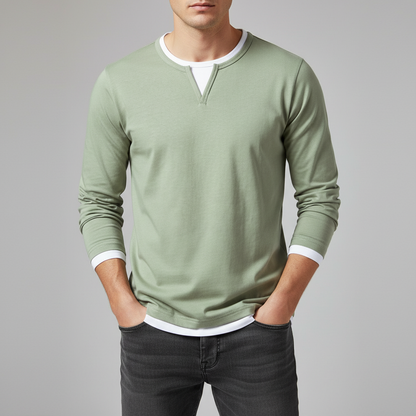 Men's Long Sleeve Henley Shirt