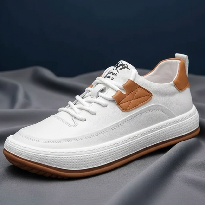 Men's Italian Leather Sneakers - 
Fashinoza