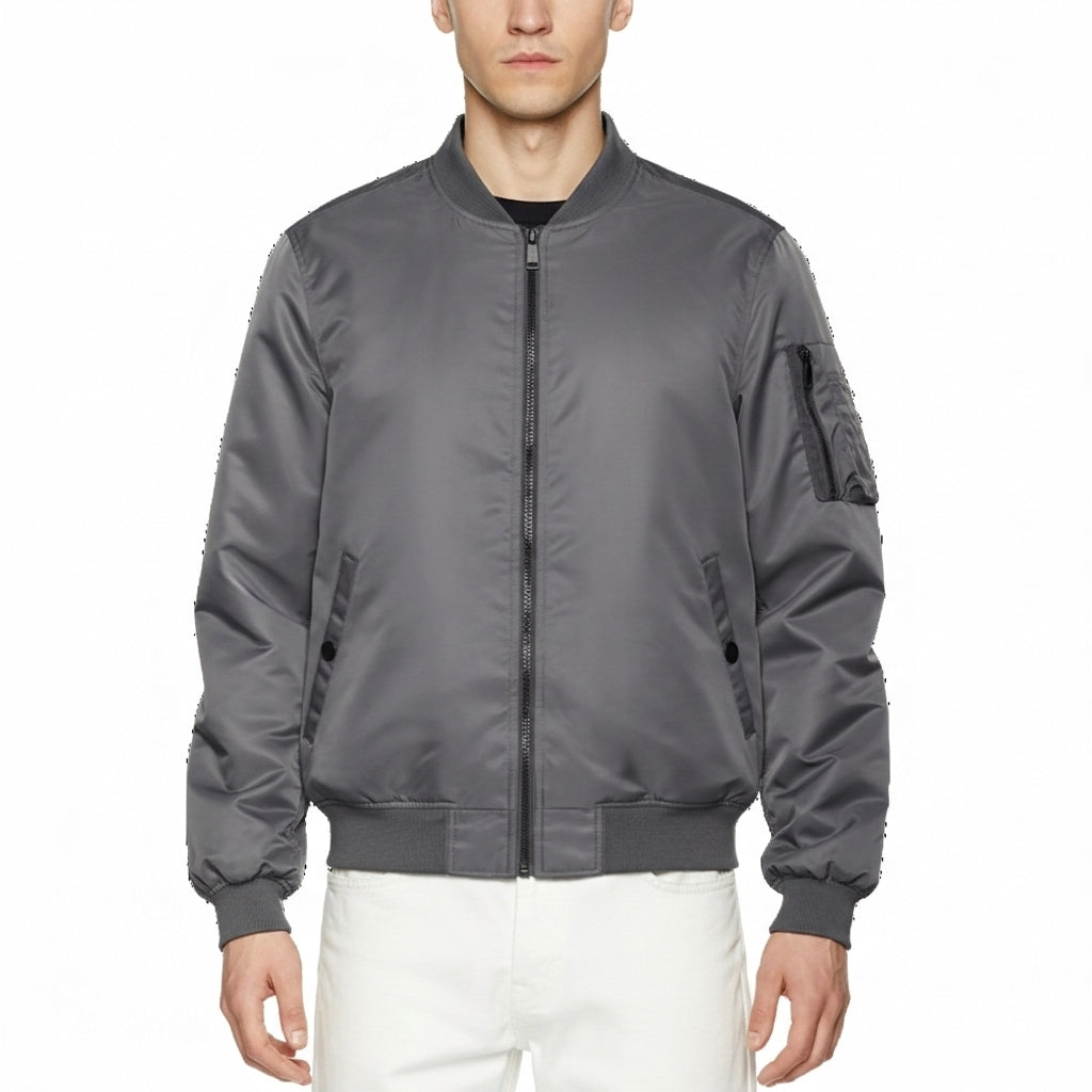 Men's Windproof Flight Jacket Water Resistant Ma-1 Bomber