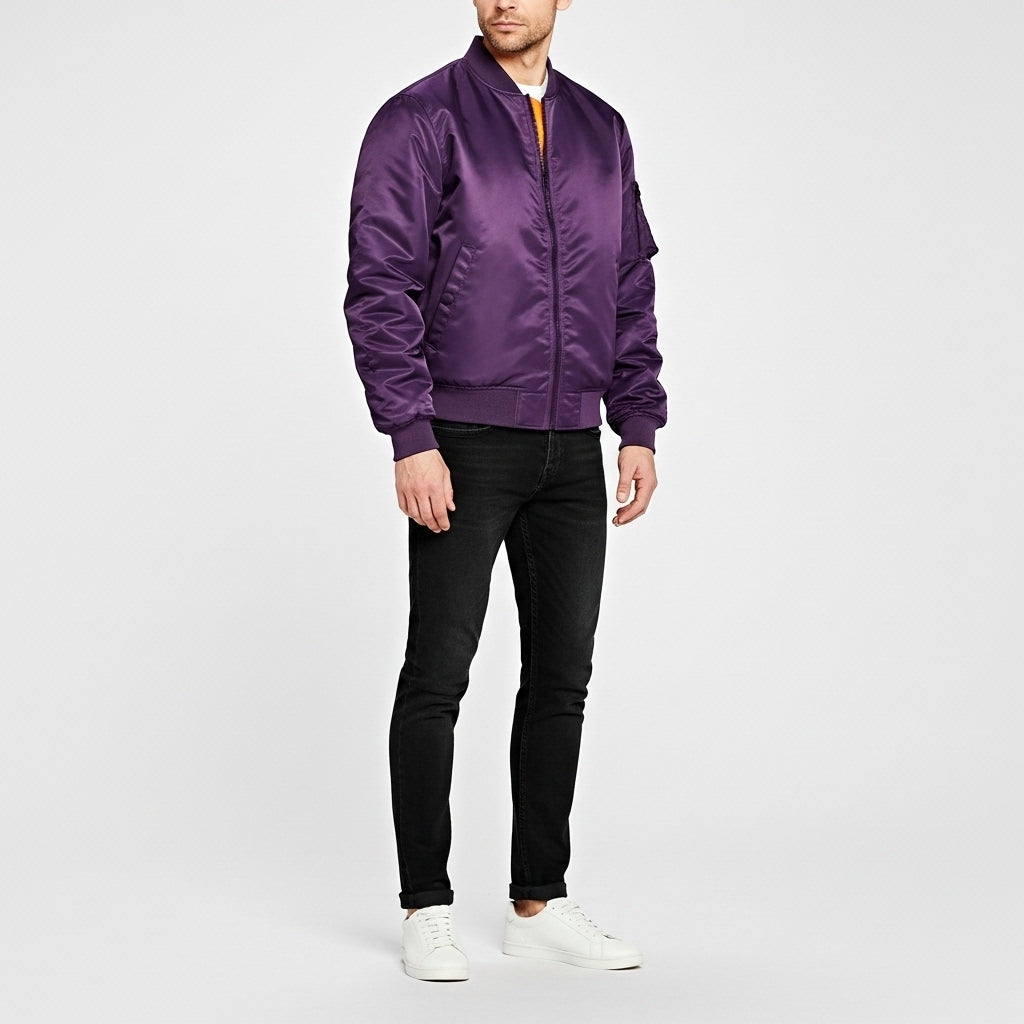 Men's Windproof Flight Jacket Water Resistant Ma-1 Bomber - Fashinoza