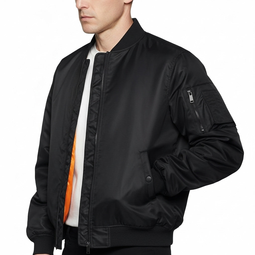 Men's Windproof Flight Jacket Water Resistant Ma-1 Bomber
