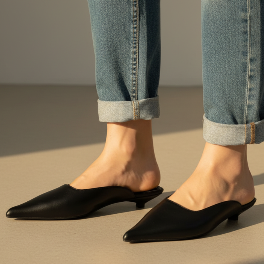 Women's Leather Pointed Toe Flat Shoes