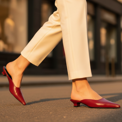 Women's Leather Pointed Toe Flat Shoes
