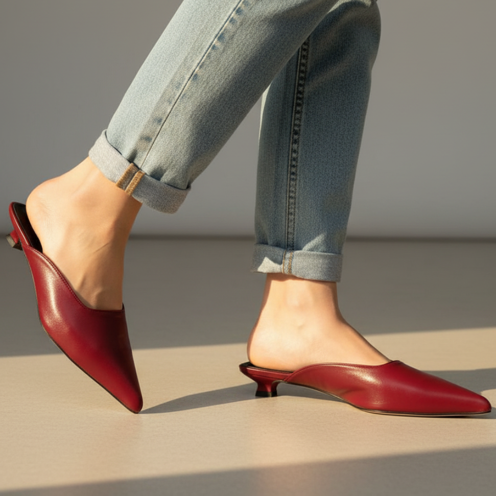 Women's Leather Pointed Toe Flat Shoes