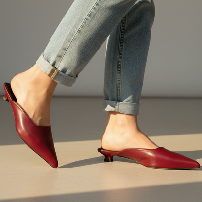 Women's Leather Pointed Toe Flat Shoes