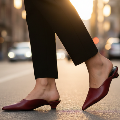 Women's Leather Pointed Toe Flat Shoes