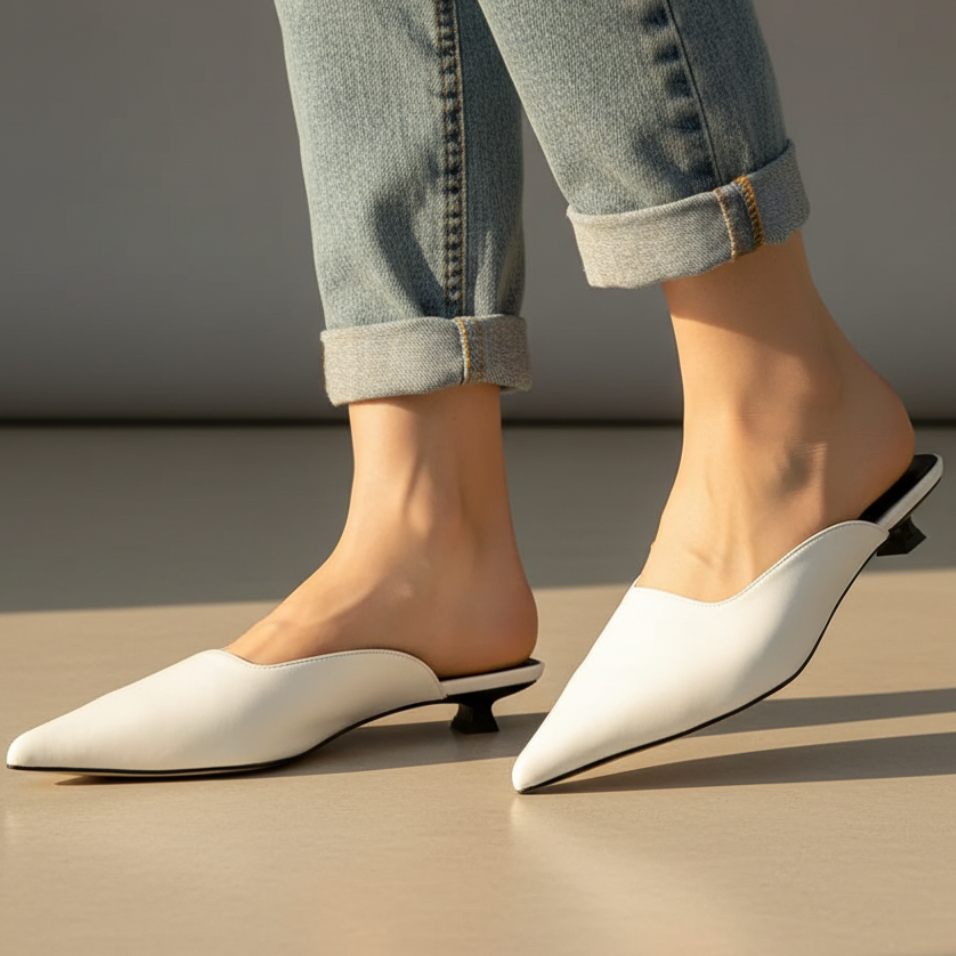 Women's Leather Pointed Toe Flat Shoes