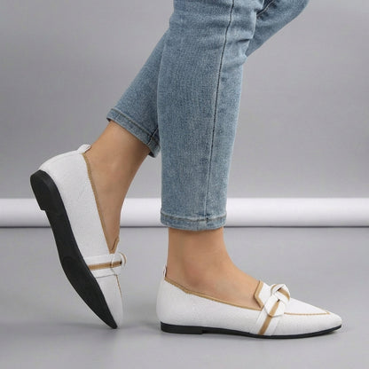 Women's Knitted Slip-On Loafers Pointed Toe