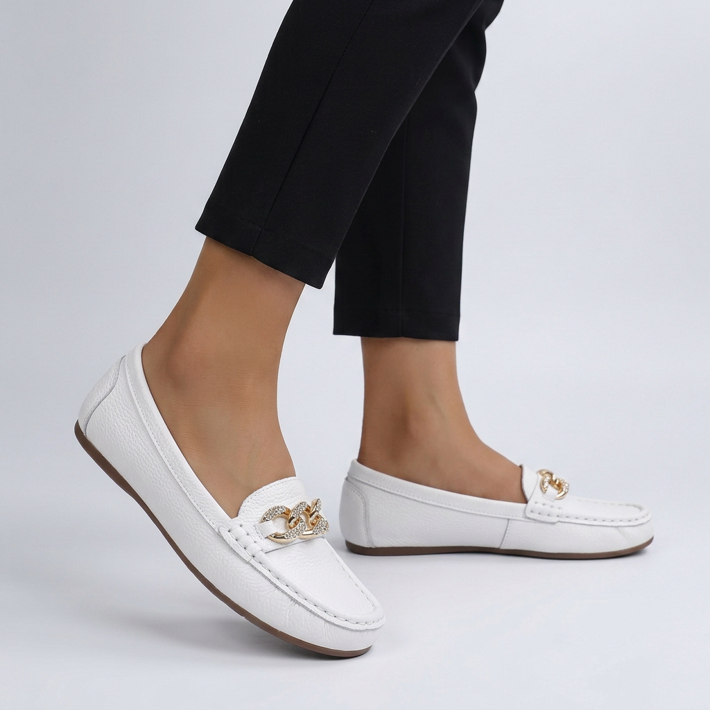 Men's Orthopedic Slip-On Loafers Gold Accent - 
Fashinoza