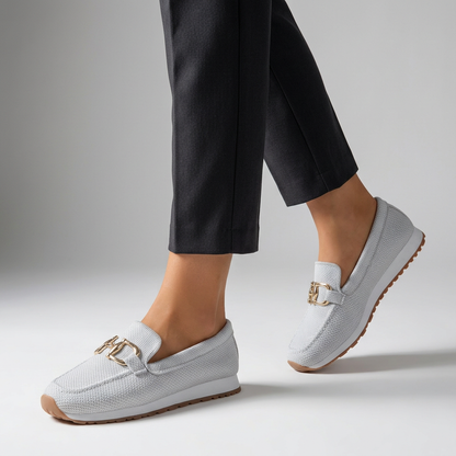 Relaxed Fit Loafers Gold Tone Bit Elevated Platform Sole
