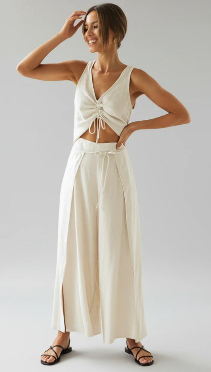 Women's Wide Leg Tank Set - Fashinoza