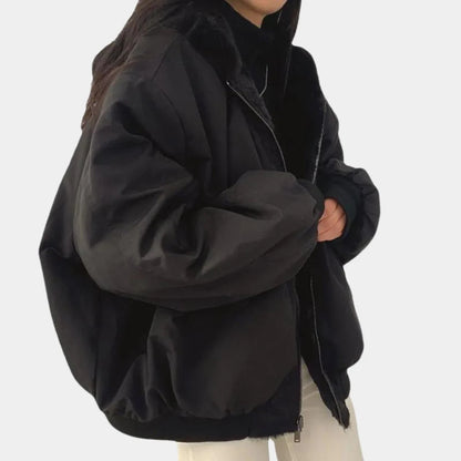 Women's 2-In-1 Winter Coat With Hood Warm Black