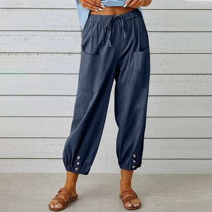 Women's High Waist Relaxed Pants - Fashinoza