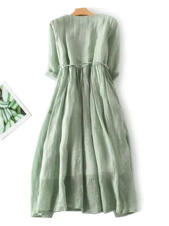 Linen Dress Airy Comfortable Natural