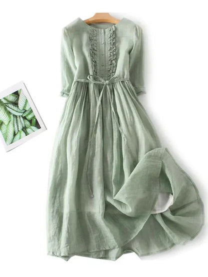 Linen Dress Airy Comfortable Natural