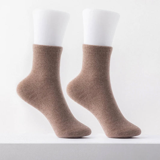 Women's Cashmere Ankle Socks Soft Warm Beige - Fashinoza
