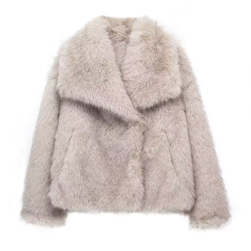 Isla Women's Faux Fur Coat Relaxed Fit Hip Length - 
Fashinoza