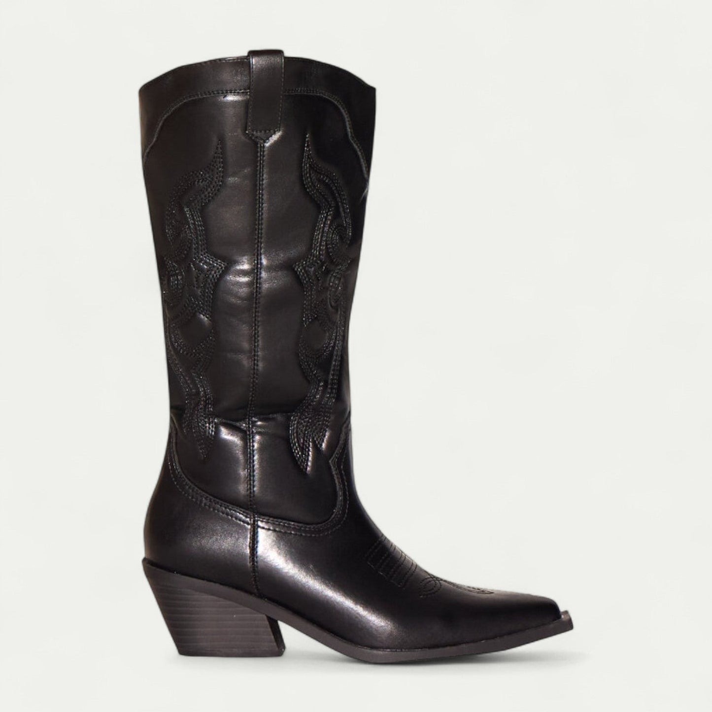 Women's Pointed Toe Boots Decorative Stitch Pattern