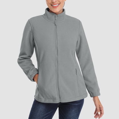 Women's Fleece Zip-Up Jacket Soft Warm Winter Coat