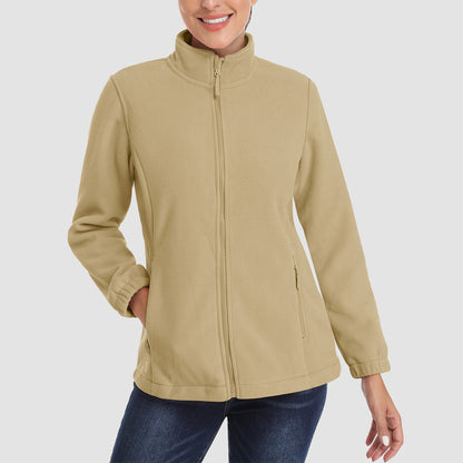 Women's Fleece Zip-Up Jacket Soft Warm Winter Coat
