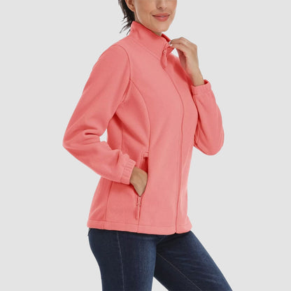 Women's Fleece Zip-Up Jacket Soft Warm Winter Coat