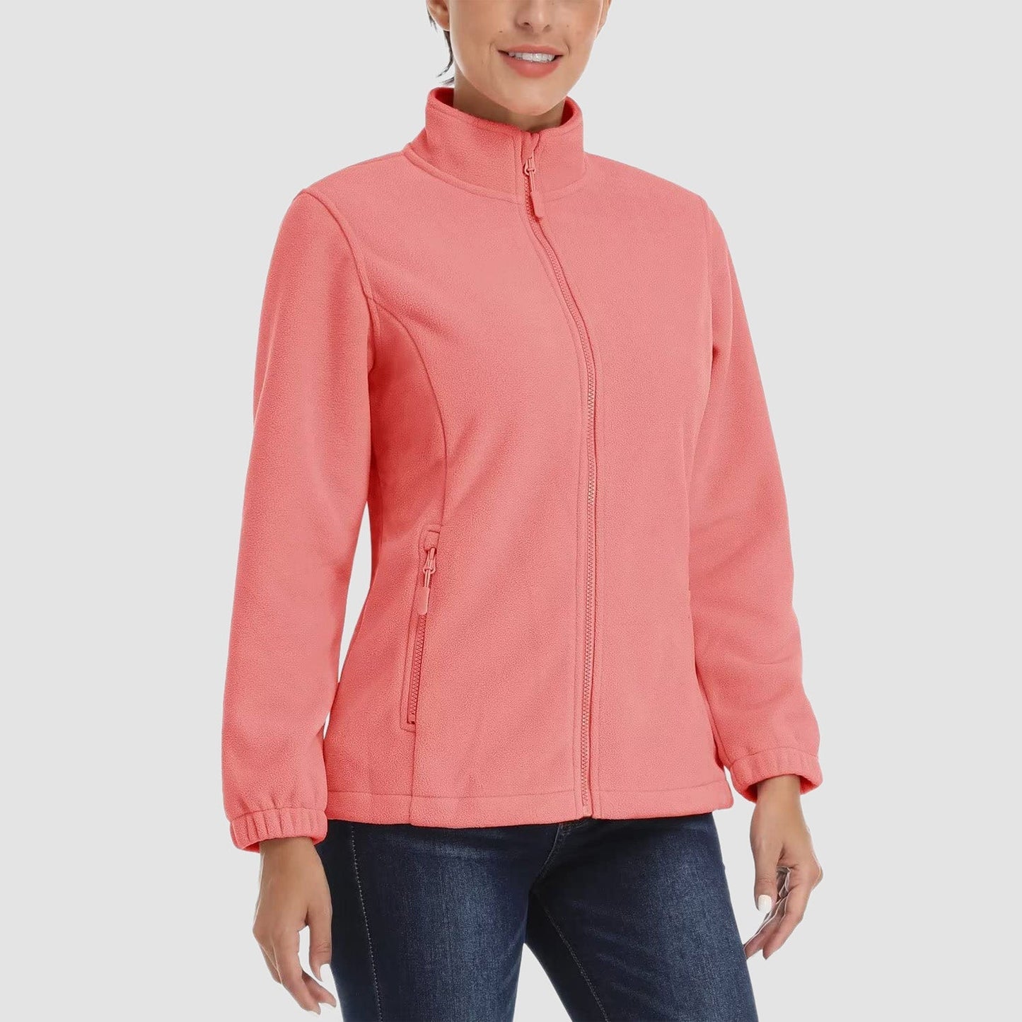Women's Fleece Zip-Up Jacket Soft Warm Winter Coat