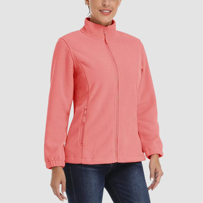Women's Fleece Zip-Up Jacket Soft Warm Winter Coat