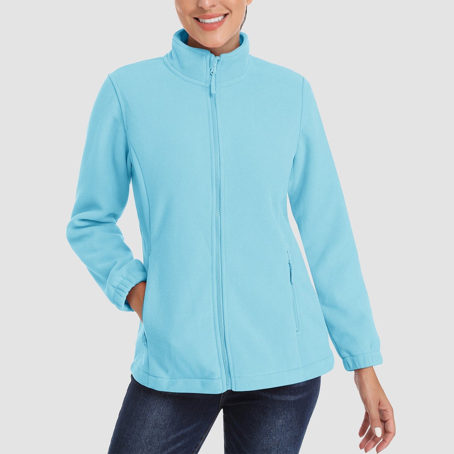 Women's Fleece Zip-Up Jacket Soft Warm Winter Coat