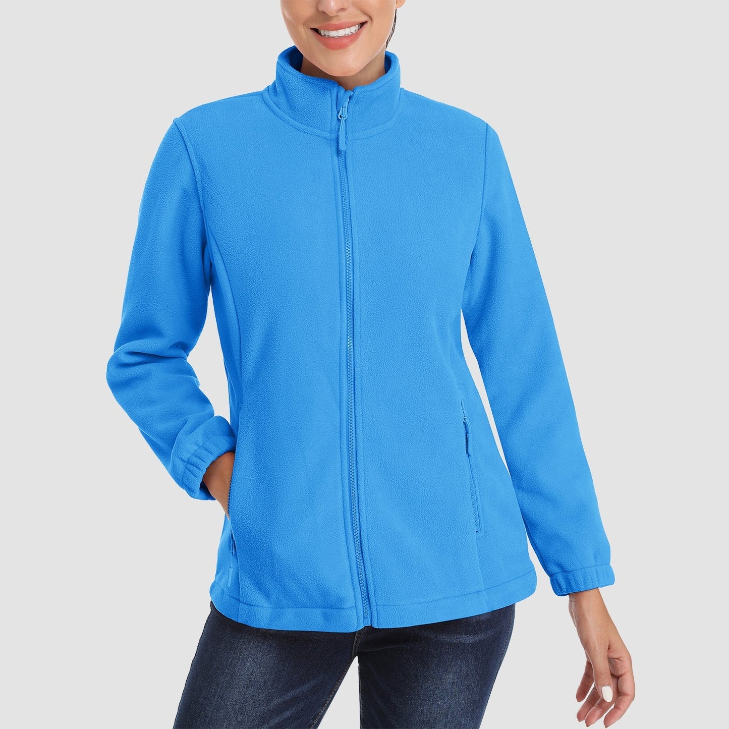 Women's Fleece Zip-Up Jacket Soft Warm Winter Coat