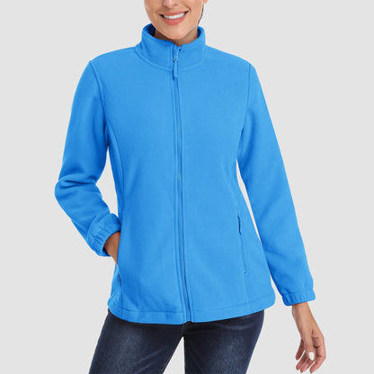Women's Fleece Zip-Up Jacket Soft Warm Winter Coat