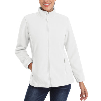 Women's Fleece Zip-Up Jacket Soft Warm Winter Coat