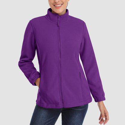 Women's Fleece Zip-Up Jacket Soft Warm Winter Coat