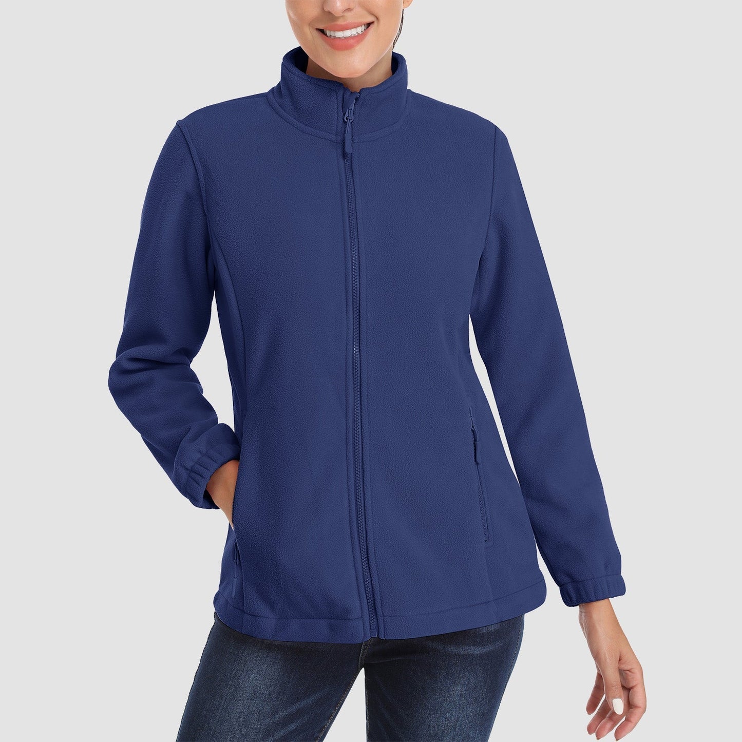 Women's Fleece Zip-Up Jacket Soft Warm Winter Coat