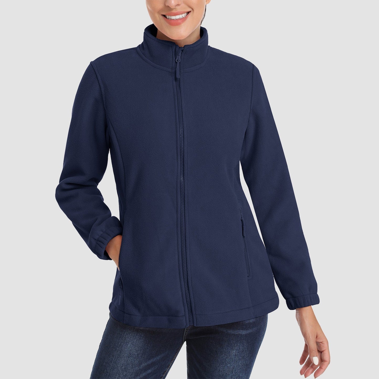 Women's Fleece Zip-Up Jacket Soft Warm Winter Coat