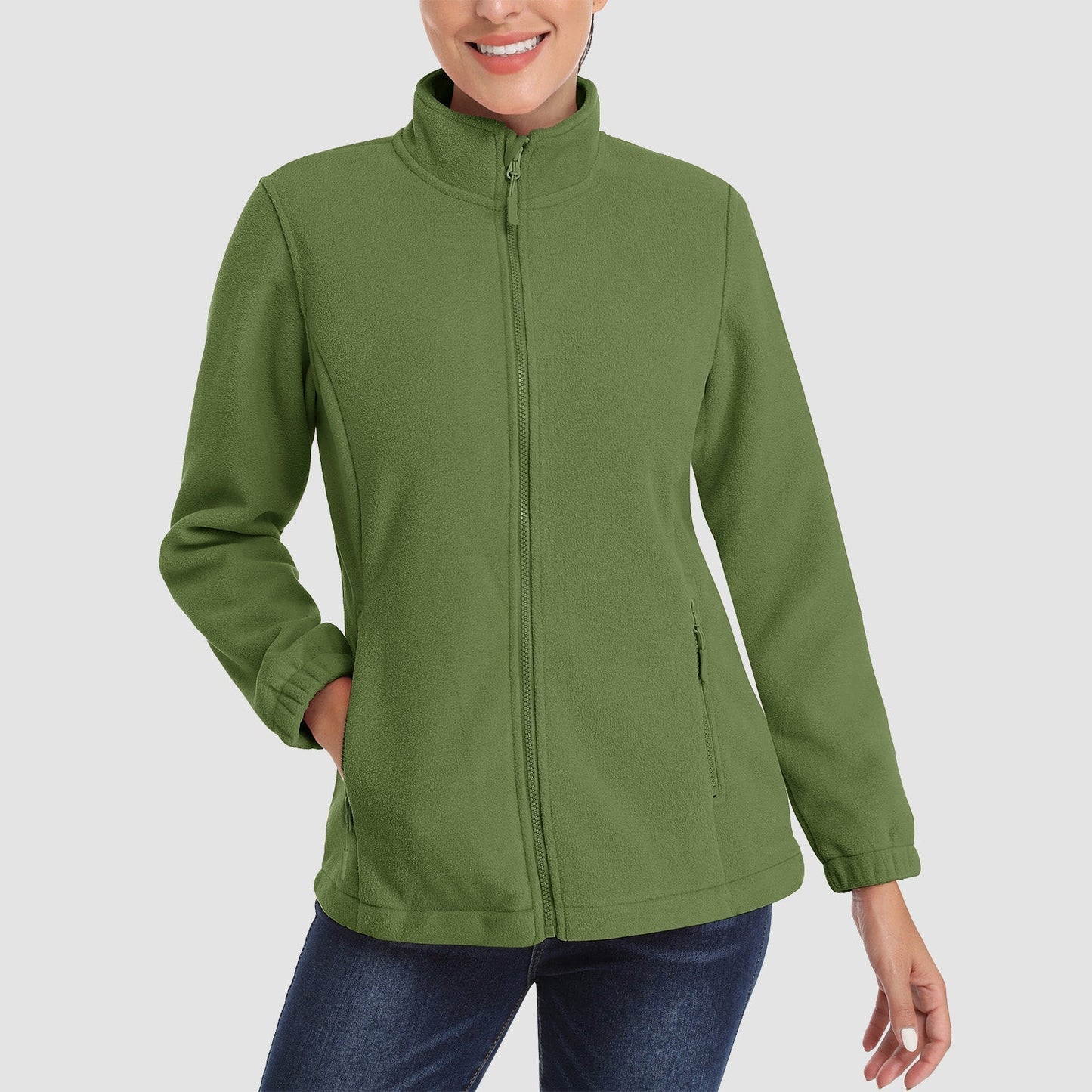 Women's Fleece Zip-Up Jacket Soft Warm Winter Coat