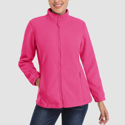 Women's Fleece Zip-Up Jacket Soft Warm Winter Coat