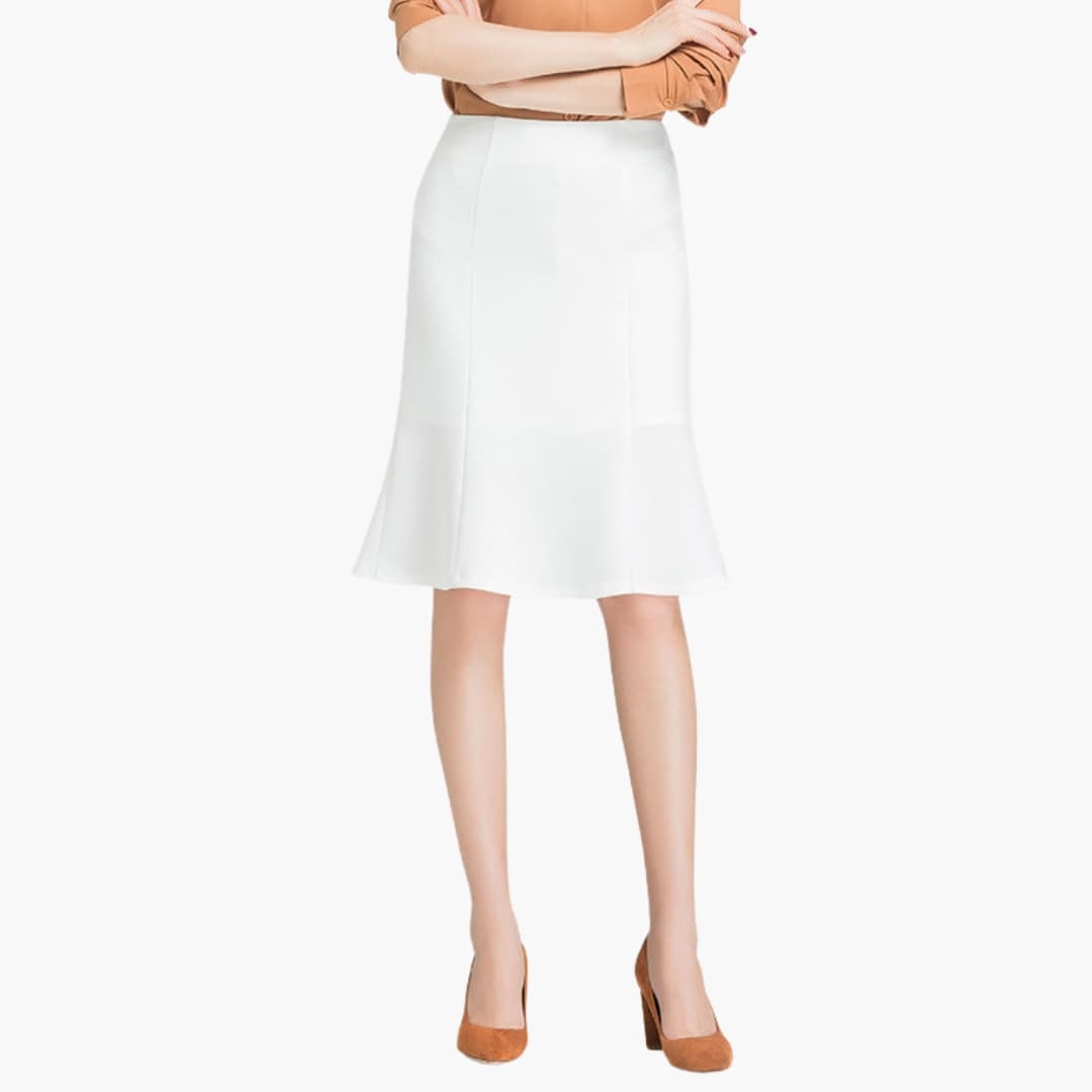 Women's Elastic Waist A-Line Midi Skirt